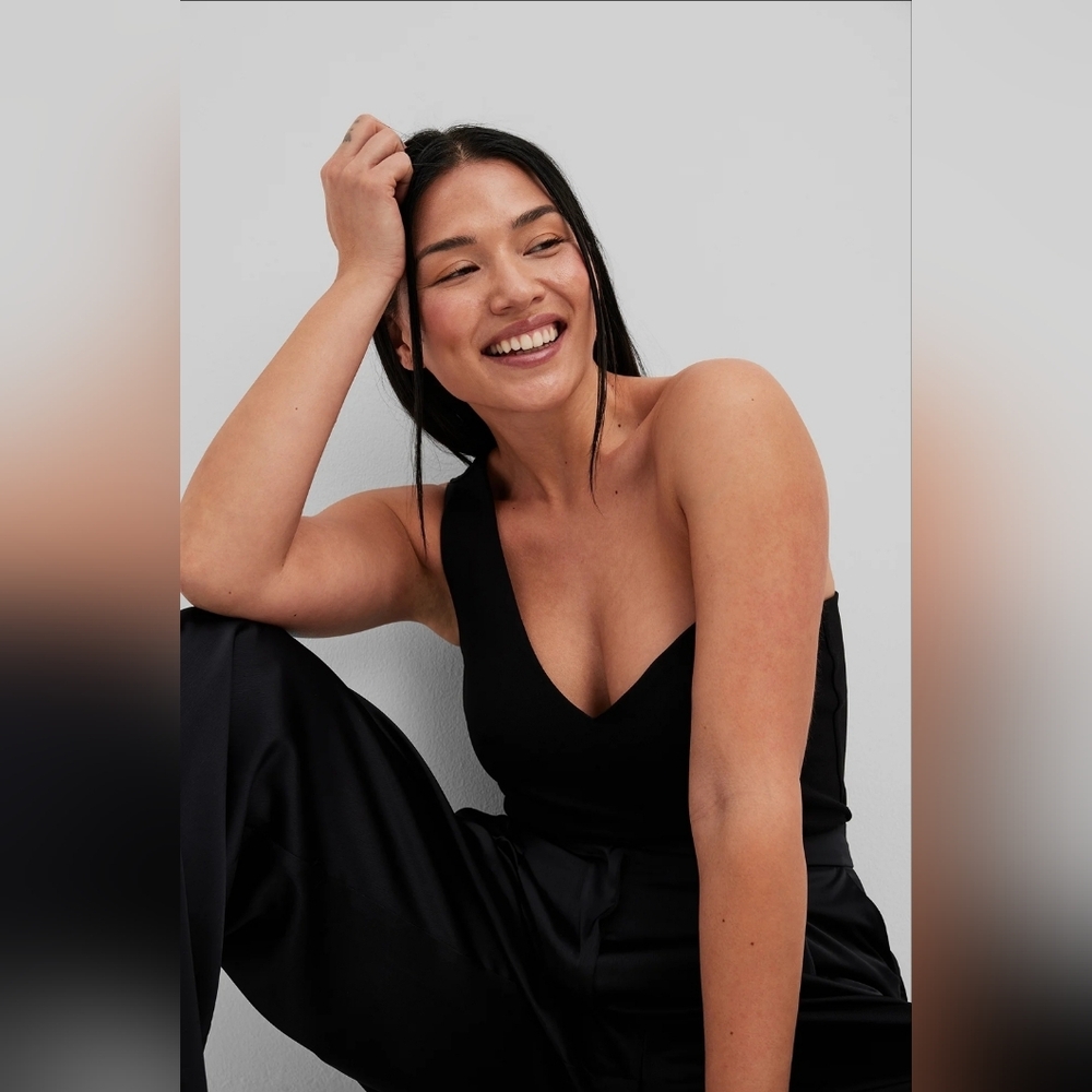 NWT NA-KD one shoulder top L black